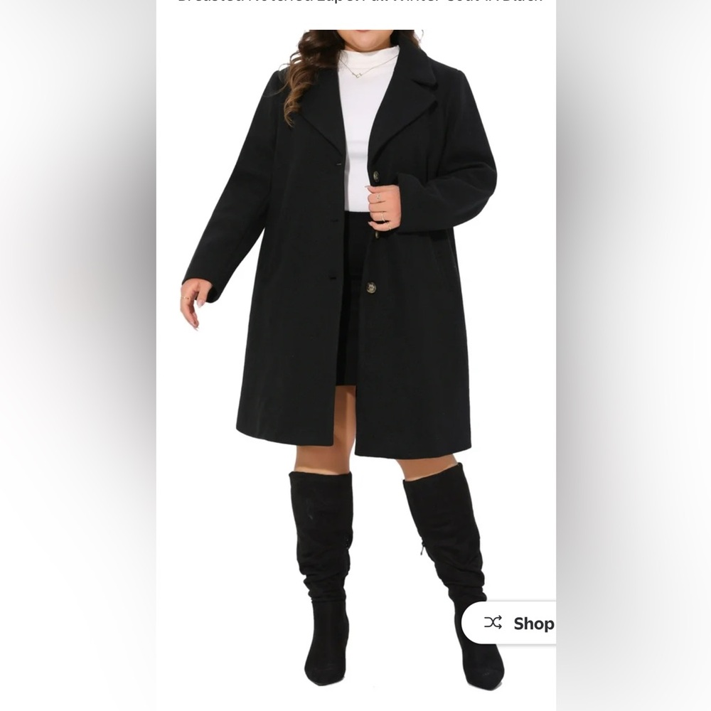 Elegant Black Women's Coat Size 4x